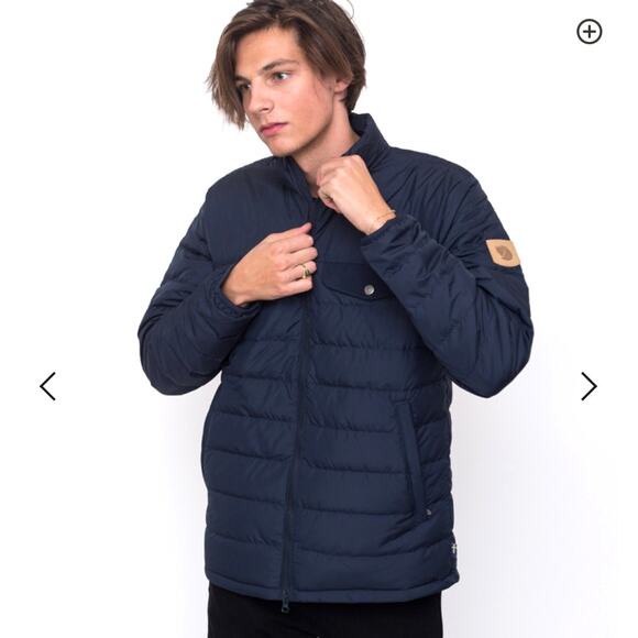 Fjallraven Greenland Down Liner Jacket Navy Blue Padded Full Zip Men's Sz M - Picture 1 of 12